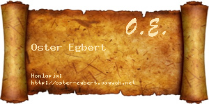 Oster Egbert névjegykártya
